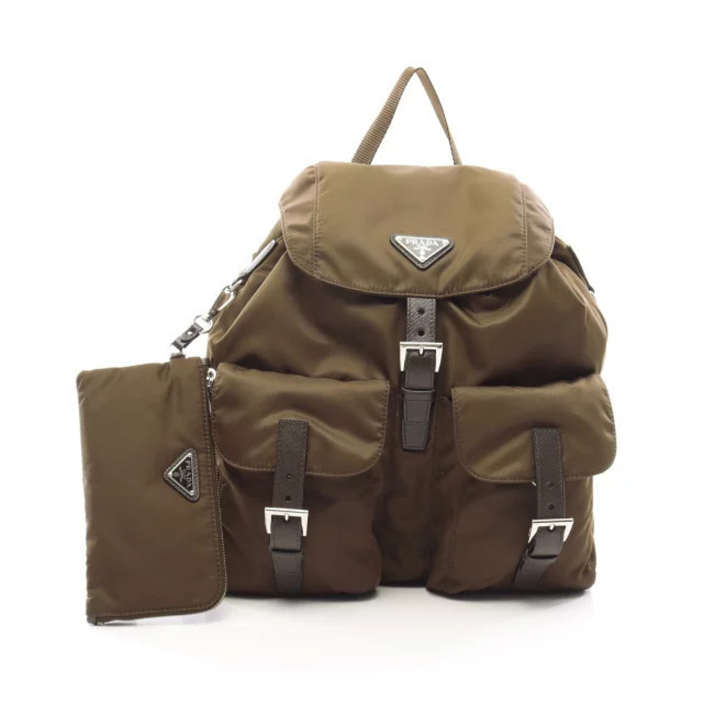 Prada Re Vela Backpack Saffiano Leather Gray